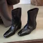 超软内增高显瘦中筒骑士靴
