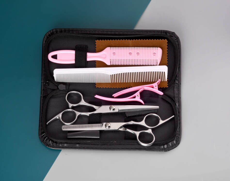 Tijeras de peluquería profesionales de acero inoxidable – juego para corte, flequillo y afinado, uso doméstico y profesional, al por mayor