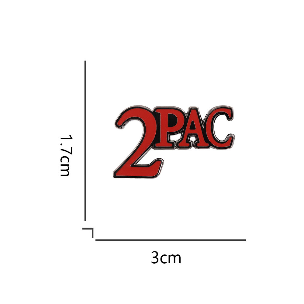 Legendary Rapper 2Pac Logo Brooch Hip-Hop Music Peripheral Metal Badge Clothing Bag Fashion Accessories