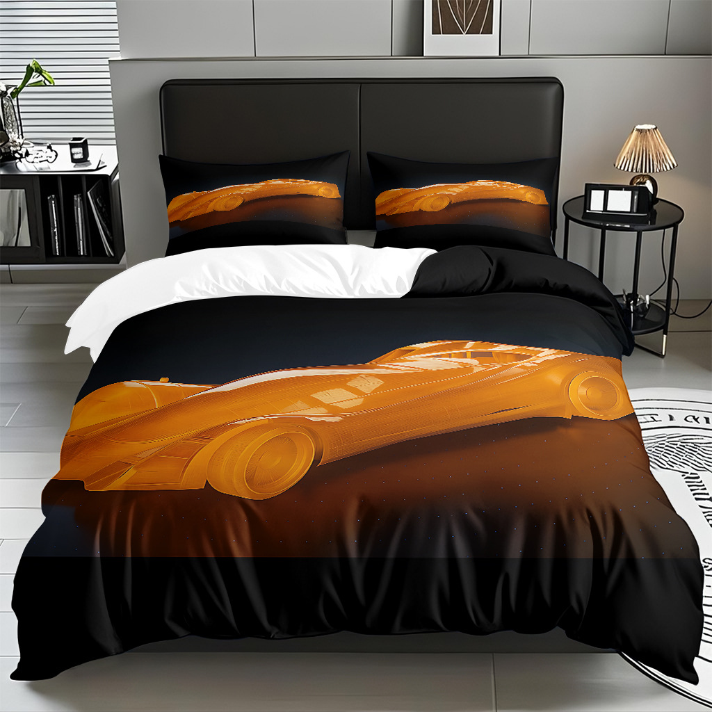 TEMU / JIT Cool Car Digital Printed Edredon Kit suave piel-profiliable fábrica de origen textil