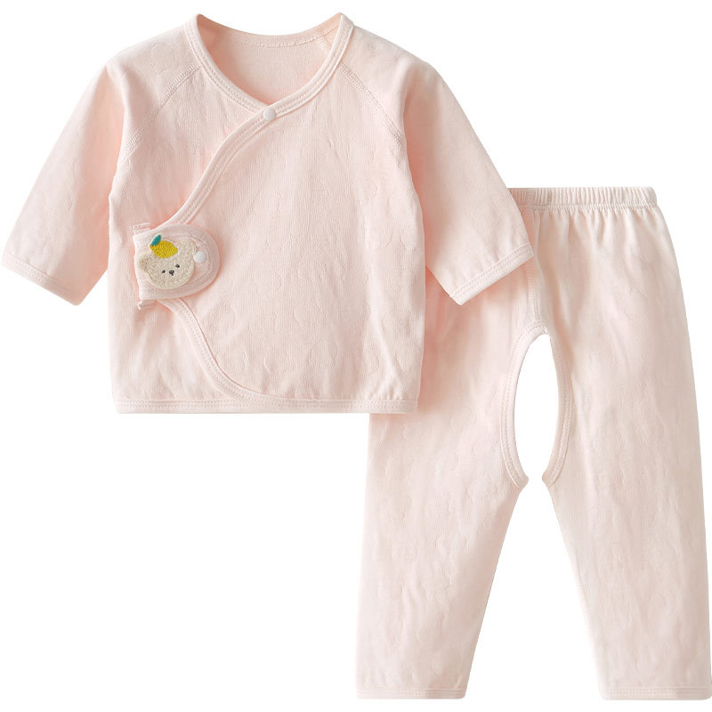 Ropa de bebé recién nacida primavera y otoño 0 algodón puro marzo fondo monje de otoño dividido dos piezas ropa interior bebé