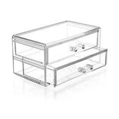 小號雙層抽屜化妝品收納盒多功能創意桌面辦公用品整理盒子雜物盒