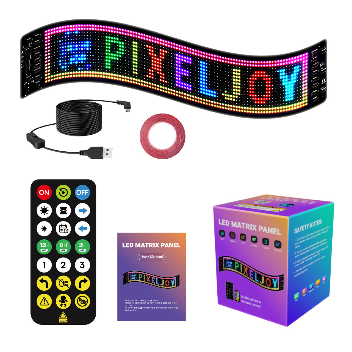 LED vehículo flexible pantalla de control remoto Bluetooth APP pantalla de publicidad inteligente Ojos del diablo pantalla de pantalla fábrica al por mayor