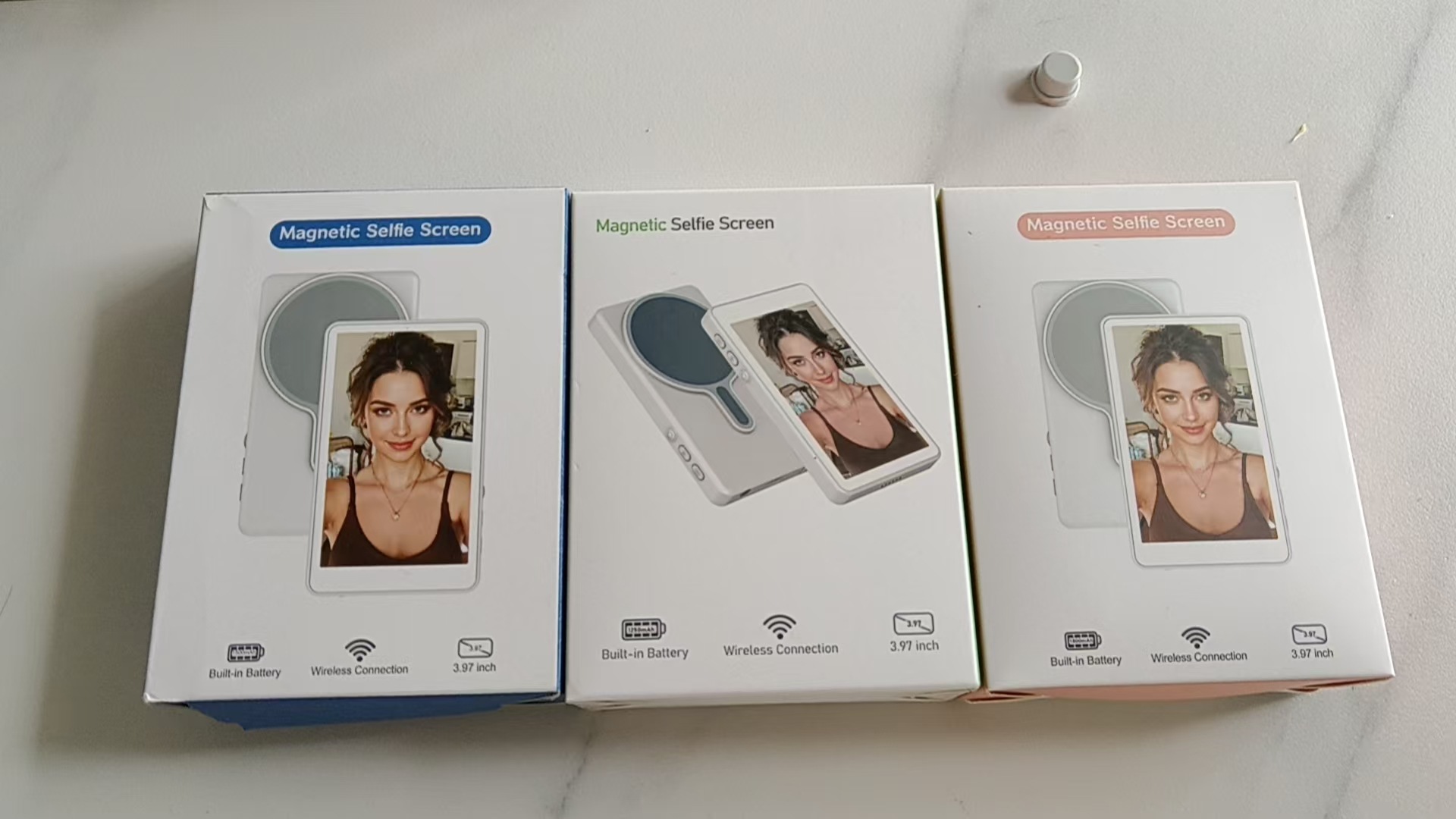 Nuevo dispositivo de proyección de pantalla de mano modelo privado inalámbrico pantalla de pantalla de selfie Bluetooth teléfono móvil pantalla de absorción magnética trasera dispositivo de pantalla de selfie