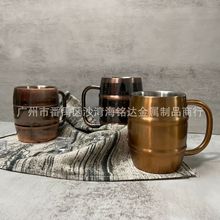 304不銹鋼雙層啤酒杯酒吧酒店用品雞尾酒杯火焰杯馬克杯