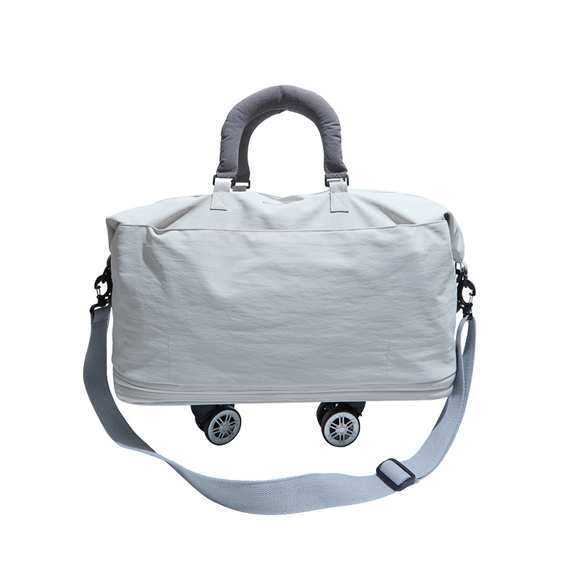 Nueva bolsa de viaje de tela de Oxford con ruedas, bolsa de viaje corto de gran capacidad, bolsa de almacenamiento para hombres, bolsa de embarque de viaje
