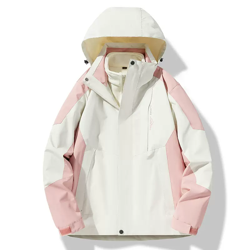 秋冬款防风防水三合一可拆卸防泼水登山服连帽冲锋衣男女同款定制