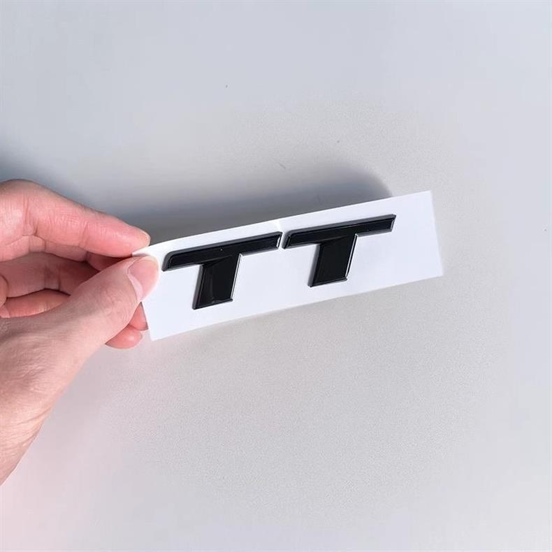 Audi TT car emblem modification: TTS black lettering, center grille emblem, TTRS logo, rear emblem, Sline side sport exterior trim