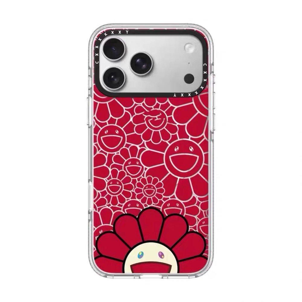 Red probe sunflower - transparent white frame