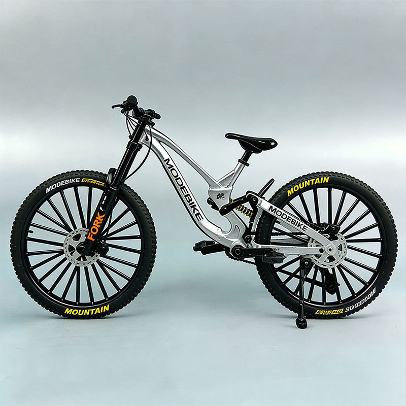 Cross-Border Alloy Front and Rear Dual Shock Absorber Simulation Soft Mountain Bike Model with Movable Front Fork Toy Car Model Decoration Cross-Border Alloy Front and Rear Dual Shock Absorber Simulation Soft Mountain Bike Model with Movable Front Fork Toy Car Model Decoration