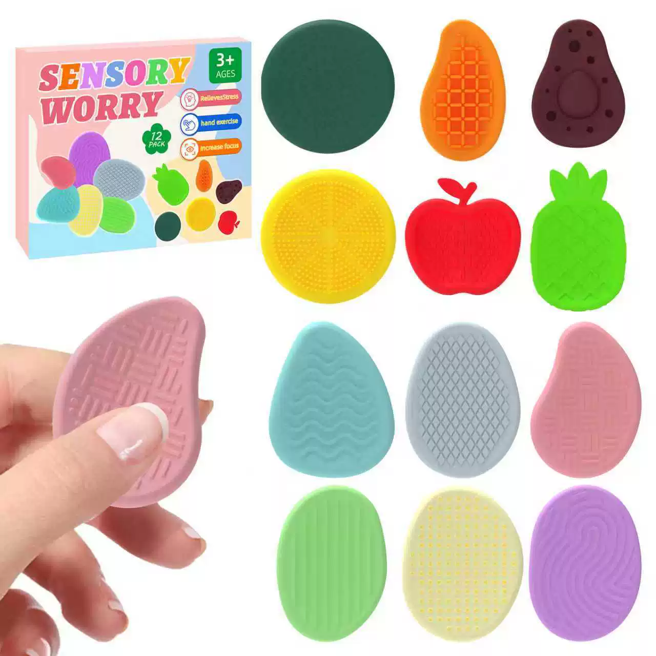 Сенсорные фруктовые игрушки-антистресс для детей, мягкие на ощупь, подходят для успокоения и снятия стресса у непоседливых и гиперактивных детей.