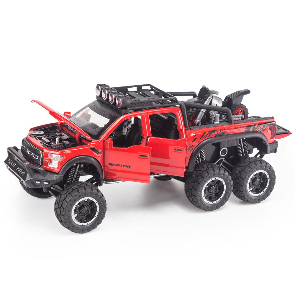 Chezheng 32033 caja de colores raptor F1501 / 28 simulación de niños sonido y luz modelo de automóvil de aleación de retroalimentación juguetes al por mayor