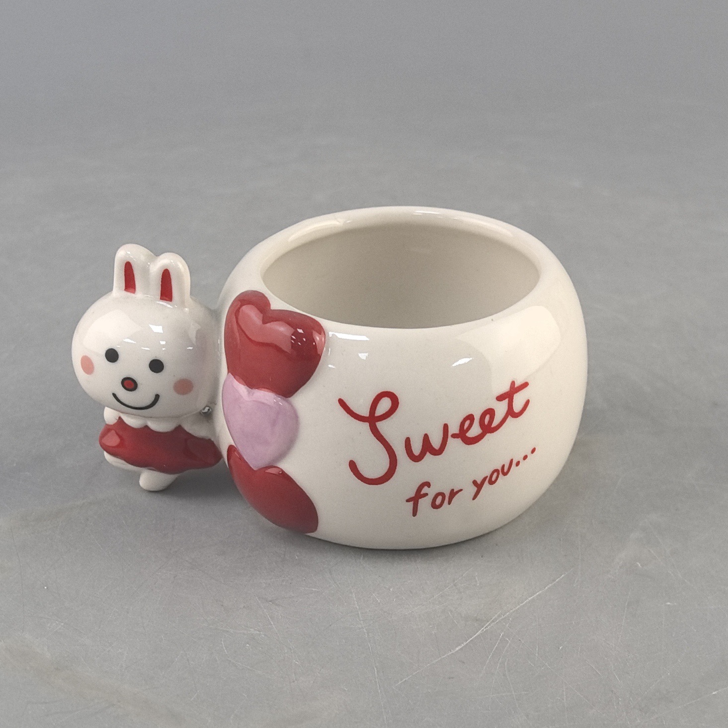 Regalo de graduación de alto valor facial lindo conejo mango mini marca taza de personalidad creativa casera taza de pareja