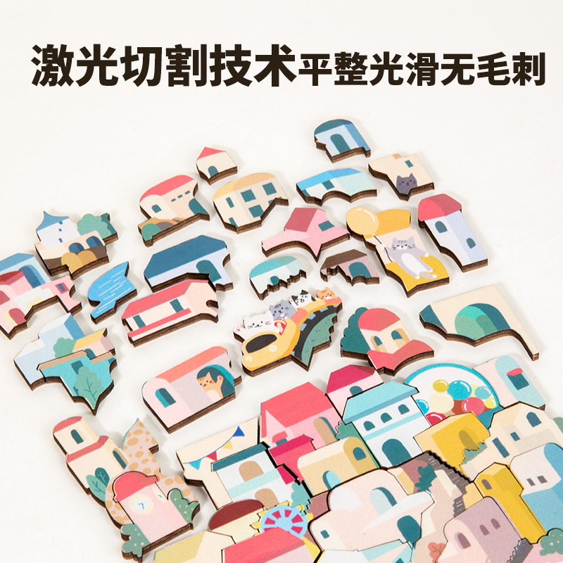 Marco de fotos de dibujos animados de madera para montar la casa/Wukong/máquina de bocadillos