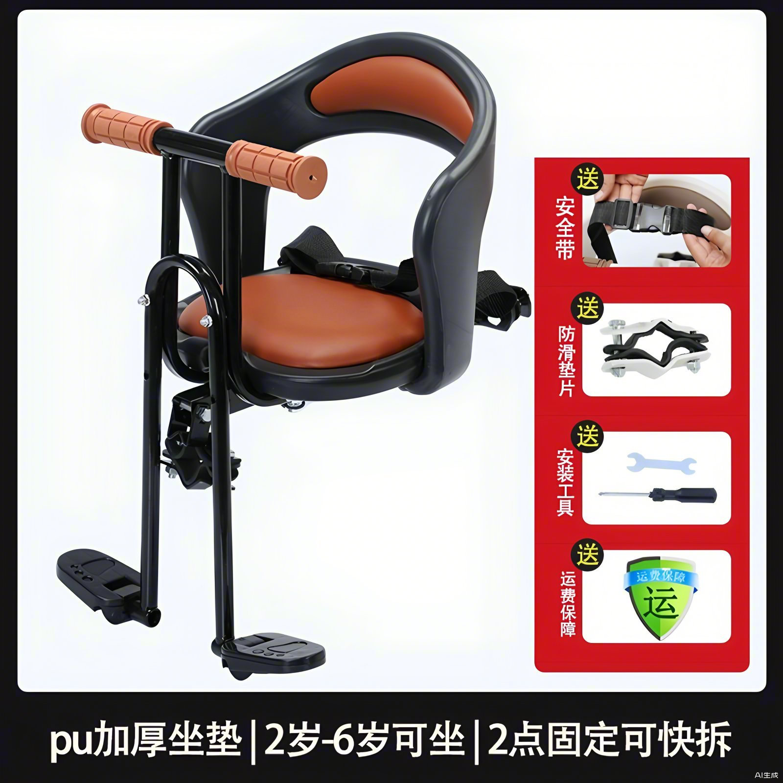 Front Mount – Other Electric car child seat - black-sdc-4-2-6-years-old-175cm-height-loadable
