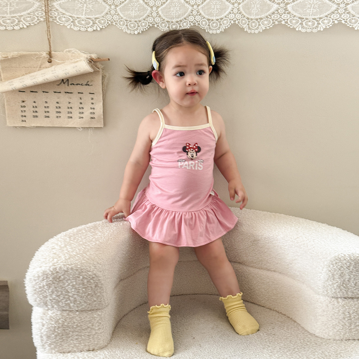 Sugar Pear Children's Clothing Girls Summer Dress 2025 New Children's Cartoon Suspender Princess Dress Little Girl Baby Dress