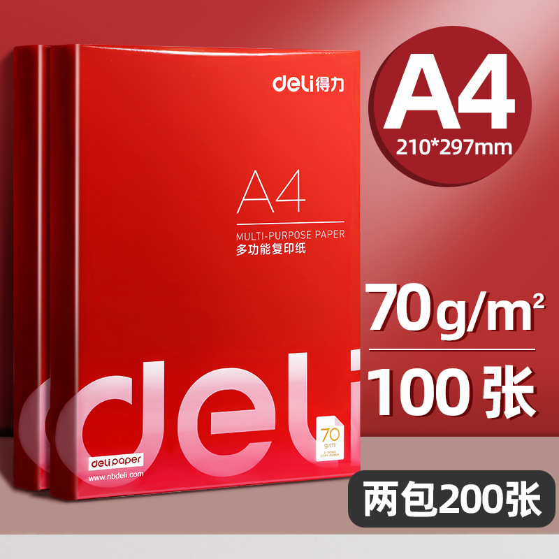 デリ A4 印刷用紙 (200 枚入り 2 パック) 1 学期分