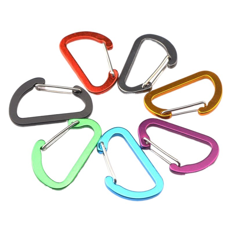 Manufacturer Supplies High-Quality No. 4 D-Shaped Flattened Aluminum Alloy Spring Buckles, Colorful Multi-Functional Accessory Buckles Wholesale