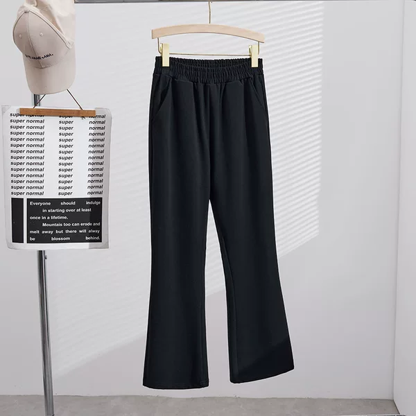Spring and Summer New Korean Style Slimming Pants for Slightly Chubby Women, Plus Size 200 Extra Large Casual Flared Pants K6530