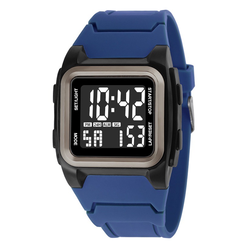 Nuevo cuadrado estudiante digital cronometraje reloj electrónico moda deportes al aire libre montañismo alarma luminoso reloj electrónico