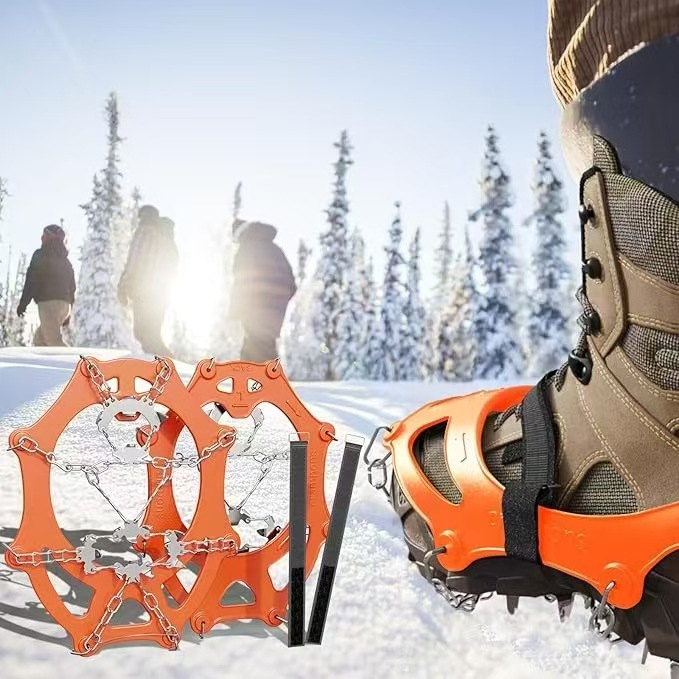 卸売り屋外8歯10歯ステンレスチェーン氷爪雪地ロッククライミング登山滑り止め靴カバー雪