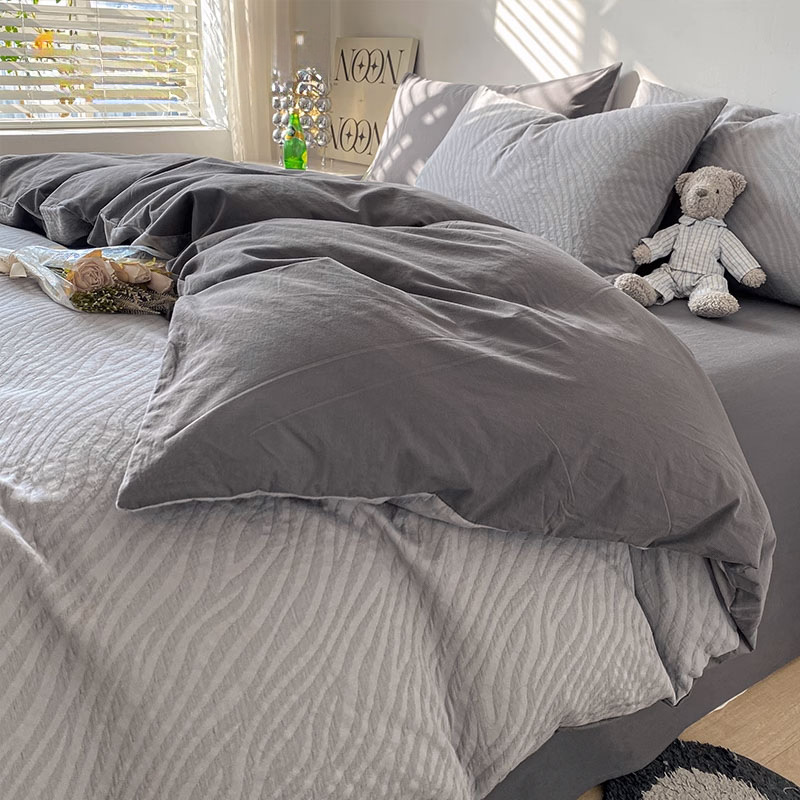 Cama de hilo de tres capas de algodón de cuatro piezas de algodón puro de alta calidad 2025 nueva ropa de cama de tres piezas