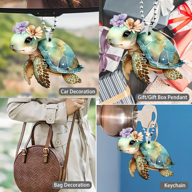 Nuevo producto creativo tortuga color acrílico interior colgante tortuga amante de la decoración image 2