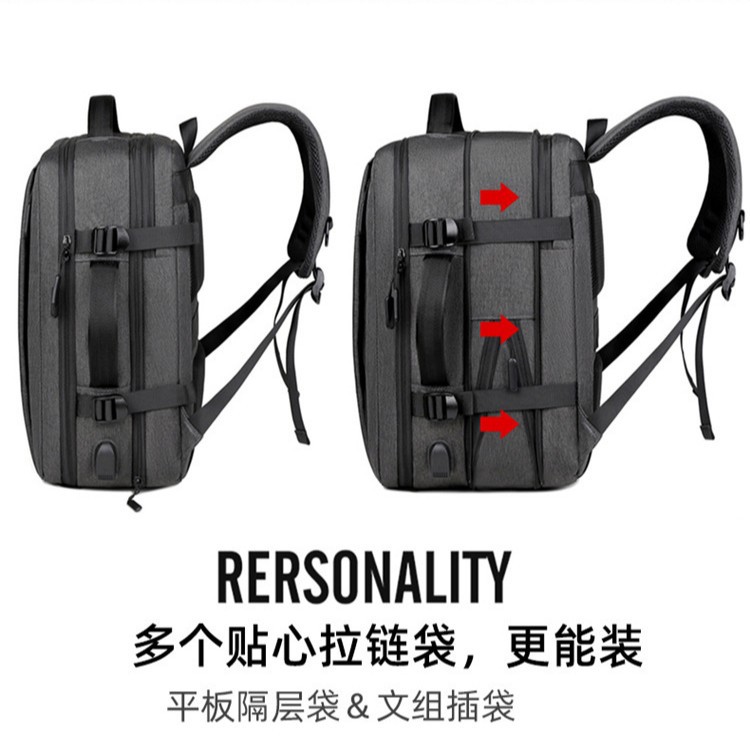 Mochila expandible para hombre, diseño moderno de comercio exterior, ideal para laptop o desplazamientos