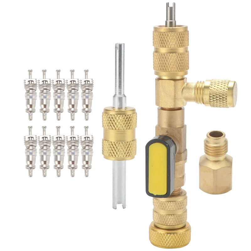 R410A R22 разъем сердечника для монтажа инструмента с двойным размером SAE 1/4 и 5/16 портов для HVAC