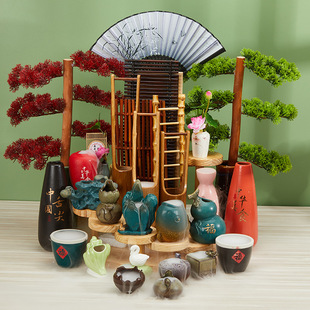 Sashimi Plate Decorations Japanese Plate Ornaments Salmon Seafood Posture Platter Dry Ice Small Pot Flower and Grass Embellishment