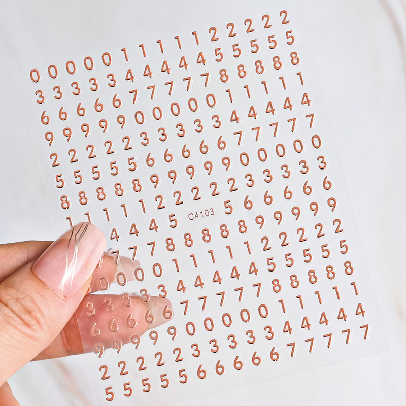 Live Broadcast Hot Selling Digital Pure Color Simple Nail Stickers 3D Adhesive Digital Code Sequence DIY Ladies Nail Art Stickers Live Broadcast Hot Selling Digital Pure Color Simple Nail Stickers 3D Adhesive Digital Code Sequence DIY Ladies Nail Art Stickers