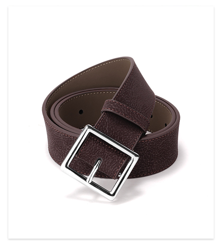 Neuer, vielseitiger Gürtel mit Dornschließe im schlichten Stil für Jeans und Kleider, strukturiertes Design mit gekreuztem Rand, ausgewählte Damengürtel_voghion.com