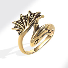 小众重工古金色小飞龙戒指女轻奢风时尚复古做旧百搭高级感食指戒