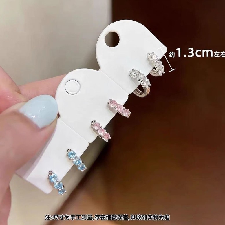 Korean-style colorful sparkling zircon earrings 2026 new model sweet design earrings studs niche versatile ear accessories