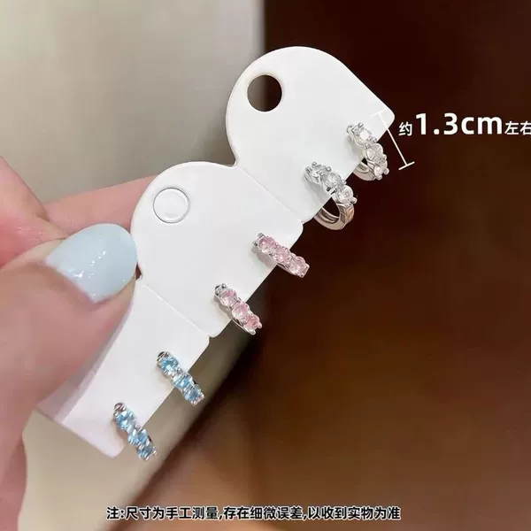 Korean-style colorful sparkling zircon earrings 2026 new model sweet design earrings studs niche versatile ear accessories