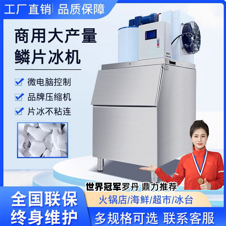 片冰机商用全自动制冰机200公斤大产量薄片冰机自助海鲜鳞片冰机