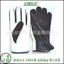 厂家直供羊皮鹿皮手套半皮透气针织电子车灯具焊接防刺无尘防静电