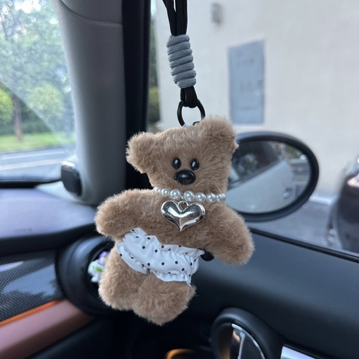 Maillard estilo Bean Bear mochila colgante llavero del coche oso cadena anti-caída cuerda anti-perdida