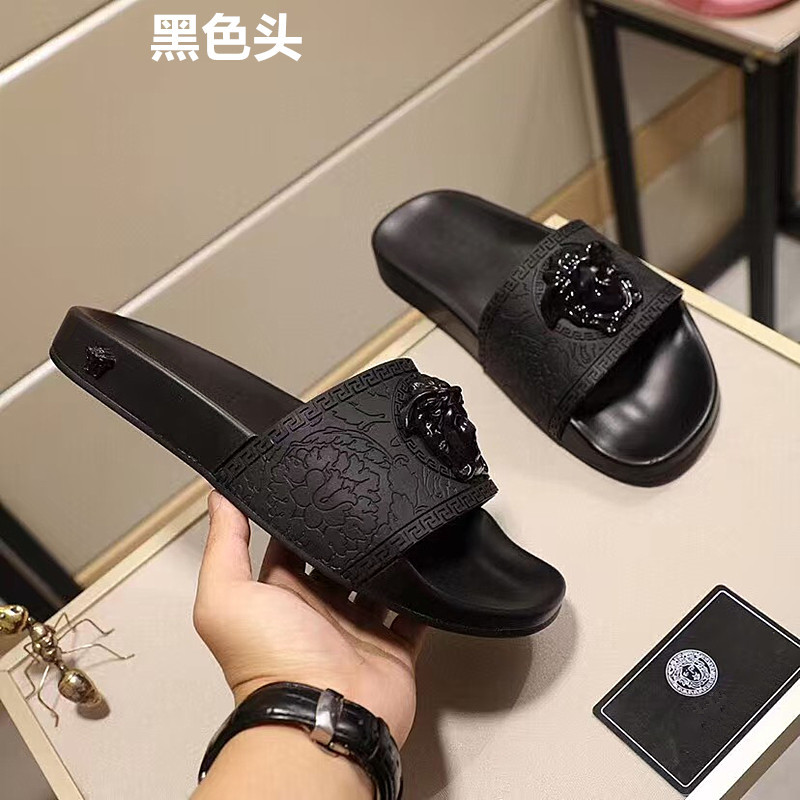 美国欧洲东南亚拖鞋Slippers美杜莎头像厚底防滑男女款外穿一字拖