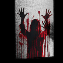 VA-F188万圣节彩绘血迹人影家居背景墙壁门窗装饰墙贴自粘外贸