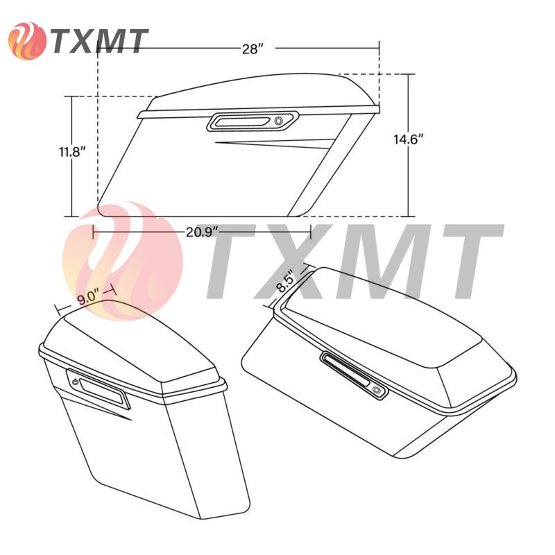 Suitable for Harley's New Road King Street Large Glide Modified Side Box Side Box Tail Box Suitcase 2014-2024