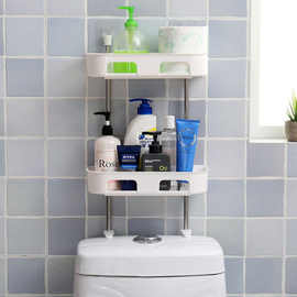 马桶上方置物架洗手间免打孔厨房卫生间用品吸壁式厕所塑料收纳架