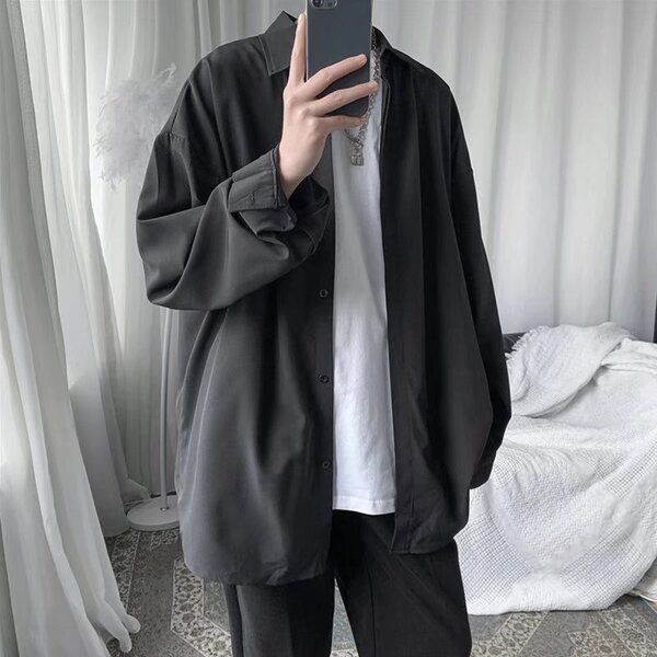 Autumn trend men's universal shirt for leisure for students