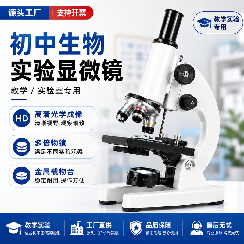 High-definition microscope for junior high school biology teaching experiments, wholesale and dropshipping available from the manufacturer
