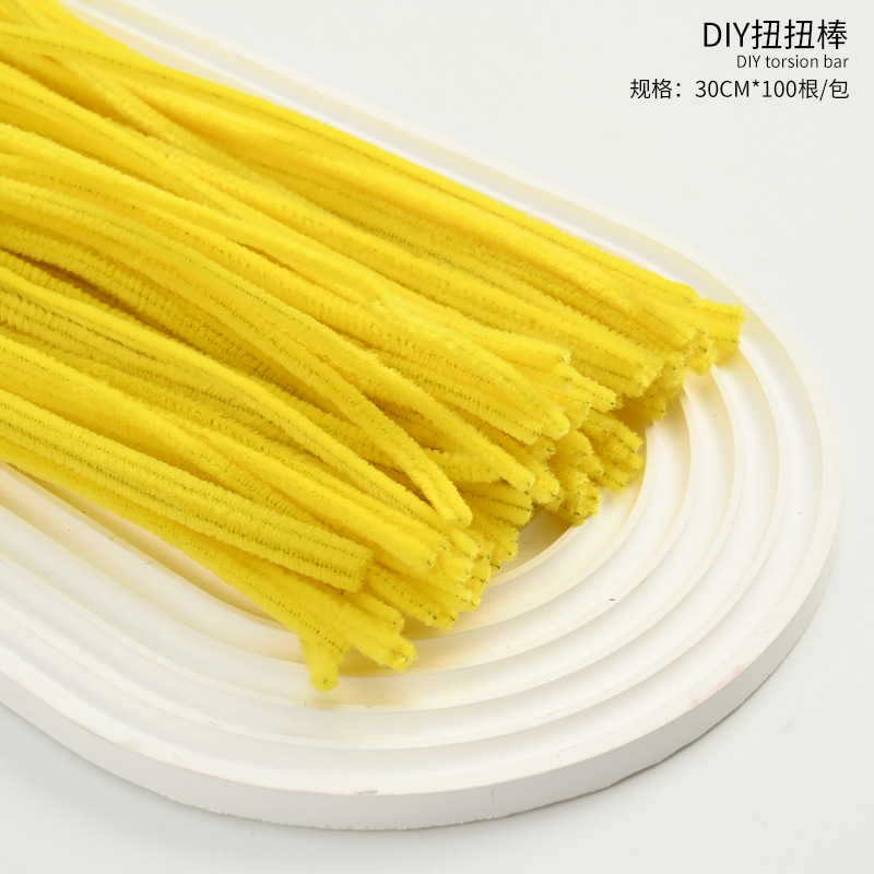Mayorista 8mm ultra-denso de lana hecha a mano para niños diy puzzle juguete material de ramo paquete de color macarón barra de torsión
