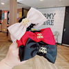 Black double-sided hair accessory for princess, crab pin with bow, advanced shark, South Korea, high-quality style