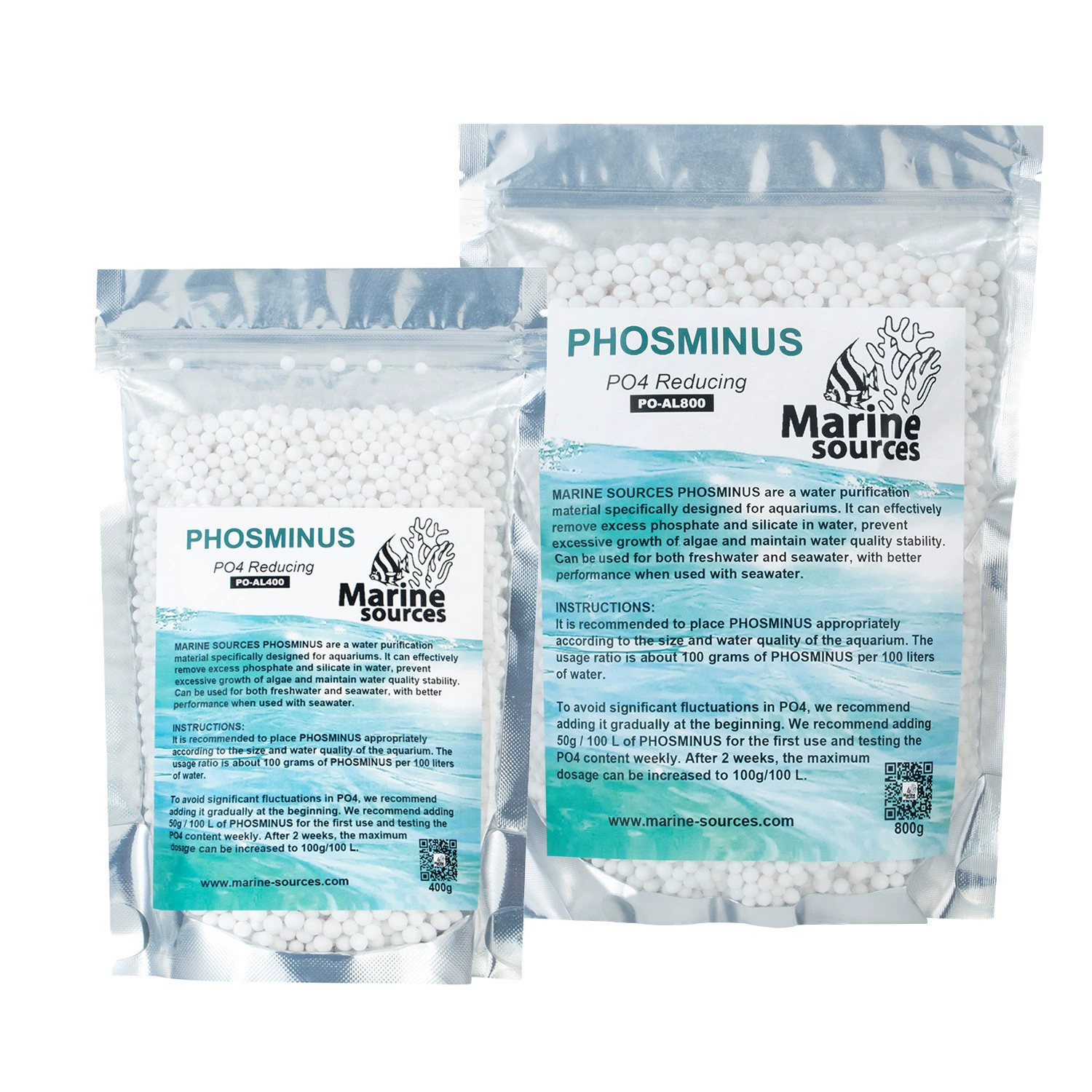 Новый продукт Haizhiyuan, 800 г, фосфорные впитывающие бусины PO4, удаляет фосфат, адсорбционный агент PHOSMINUS, удаление водорослей в морском аквариуме