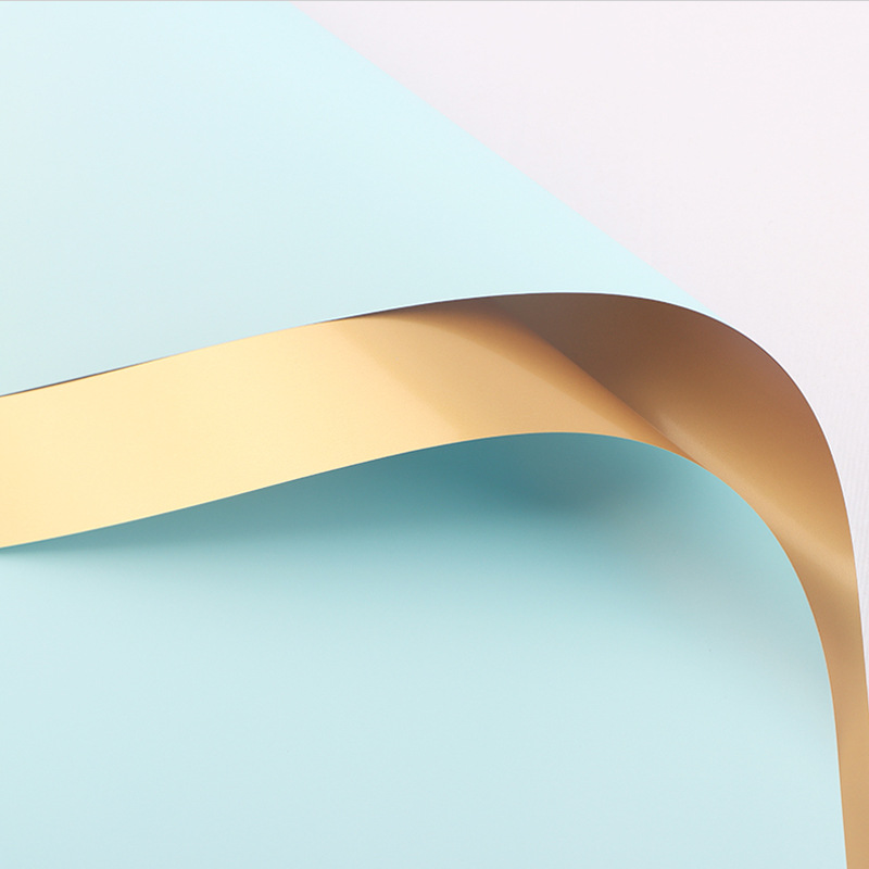 Papel de oro de doble cara de Corea impermeable flor material de papel de embalaje ramo floral coreano papel de oro de lujo de color oro