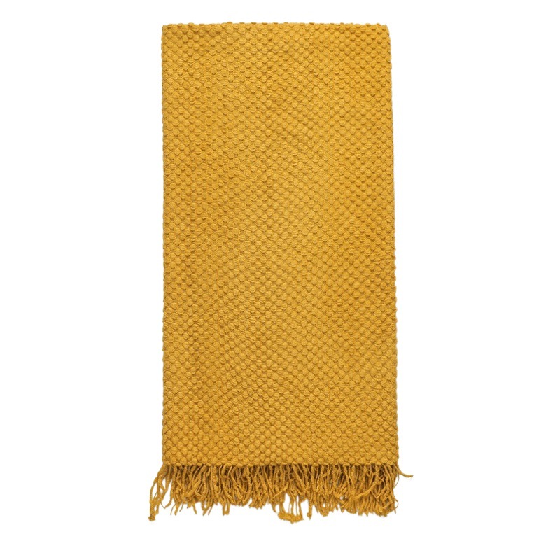 Cashmere-like plain four seasons universal sofa blanket Nordic style tassel bed blanket decorative air-conditioned room blanket
