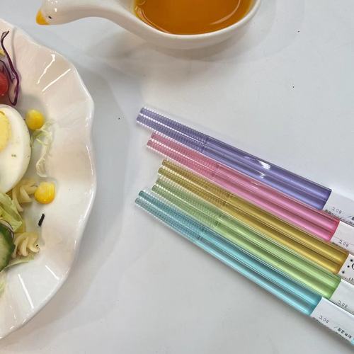 Rainbow crystal chopsticks, the same style as Chongchong, one person, one chopstick, eating chopsticks, tableware, transparent chopsticks BH340